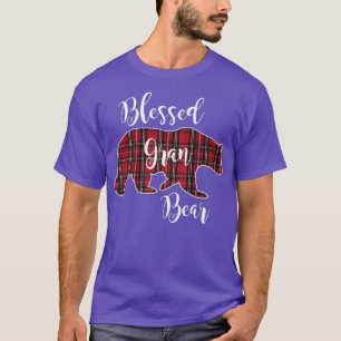 Camiseta Blessed Gran Bear Red Tartan Plaid Grandma Gift Pr