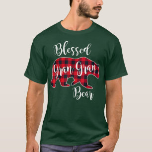 Camiseta Blessed Gran Gran Bear Red Buffalo Check Plaid Gra