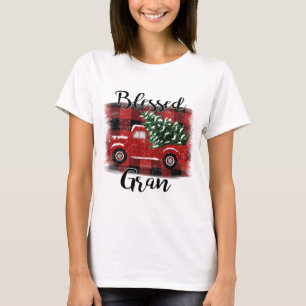 Camiseta Blessed Gran Red Truck Vintage Christmas Tree