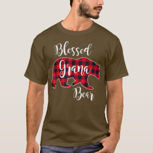 Camiseta Blessed Grana Bear Red Buffalo Check Plaid Fun Gra