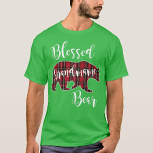 Camiseta Blessed Grandmama Bear Red Tartan Plaid Grandma Gi