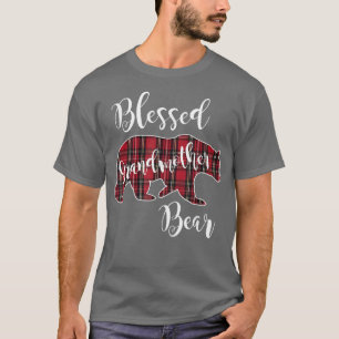 Camiseta Blessed Grandmother Bear Red Tartan Plaid Fun Gran