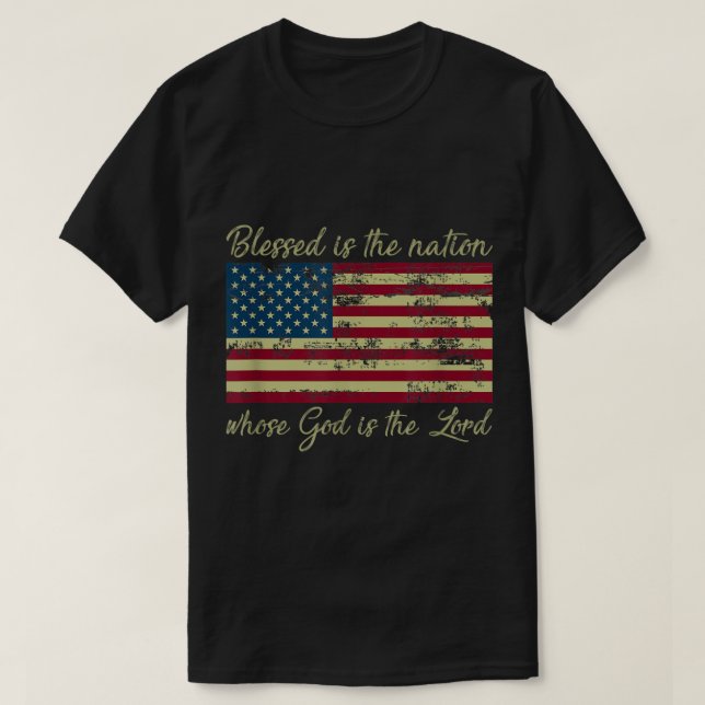 Camiseta Blessed Is The Nation Whose God Is The Lord Prayer (Diseño del anverso)