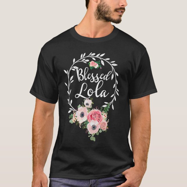 Camiseta Blessed Lola  For Women Flower Decor Grandma (Anverso)