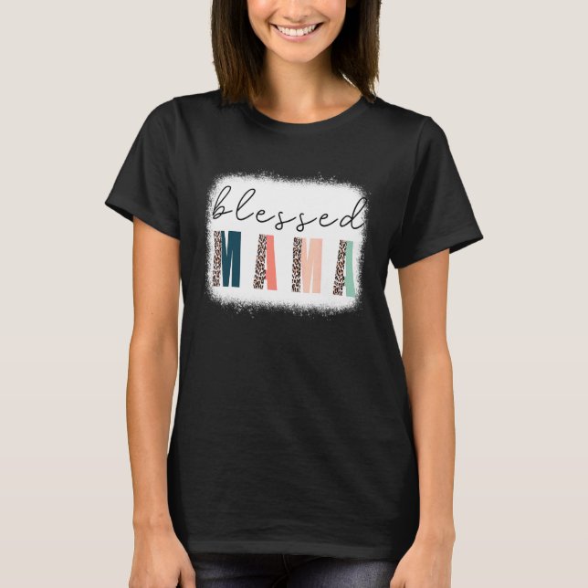 Camiseta Blessed Mama Bleached Mama Leopard (Anverso)