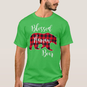 Camiseta Blessed Mamaw Bear Red Buffalo Check Plaid Fun Gra