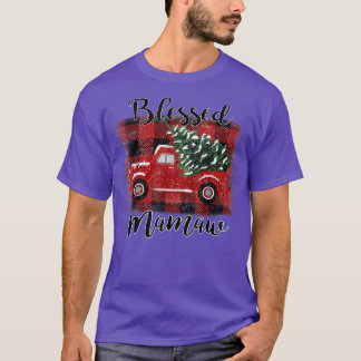 Camiseta Blessed Mamaw Red Truck Vintage Christmas Tree