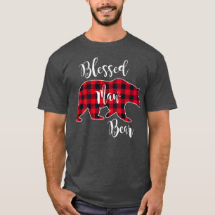 Camiseta Blessed Maw Bear Red Buffalo Check Plaid Fun Grand