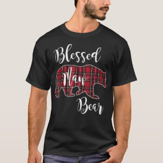 Camiseta Blessed Maw Oso Rojo Tartán Paid Pattern Mama Mot