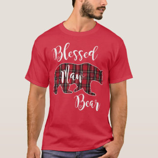 Camiseta Blessed Maw Oso Rojo Tartán Paid Pattern Mama Mot