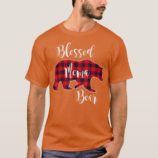 Camiseta Blessed Mema Bear Red Buffalo Check Plaid Fun Gran