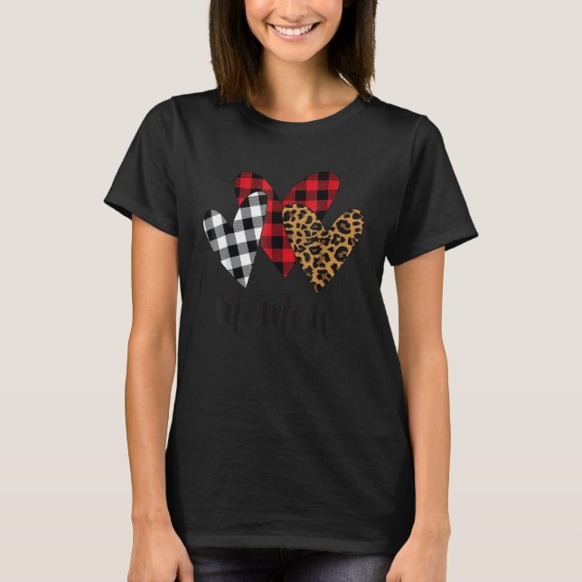 Camiseta Blessed memaw leopard Buffalo Plaid memaw   (Anverso)
