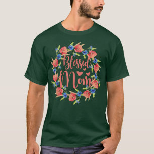 Camiseta Blessed Mom Floral Style For Mothers Day