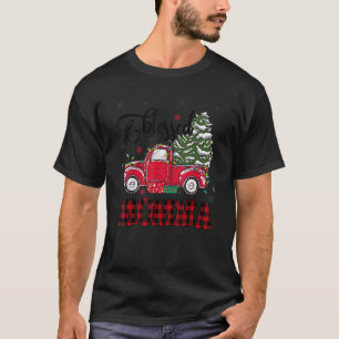 Camiseta Blessed Momma Red Plaid Truck Tree Ilumina Christm