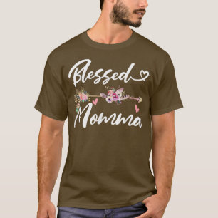 Camiseta Blessed MommaFunny Greatful Flower Family Grandma 