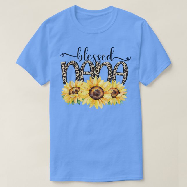 Camiseta Blessed Nana Leopard Sunflower  (Diseño del anverso)