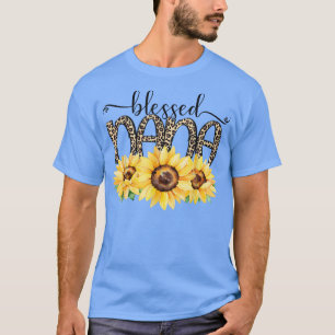 Camiseta Blessed Nana Leopard Sunflower