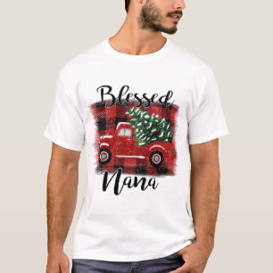 Camiseta Blessed Nana Red Truck Vintage Christmas Tree