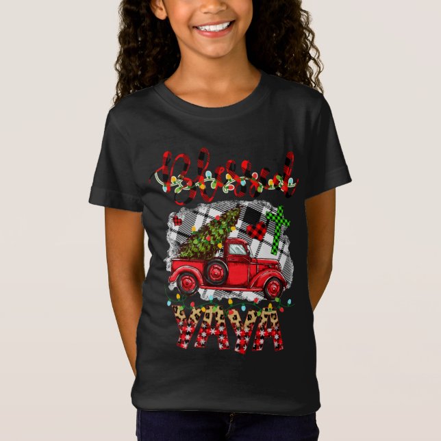 Camiseta Blessed Navidades Red Truck Gift Para La Abuela (Anverso)