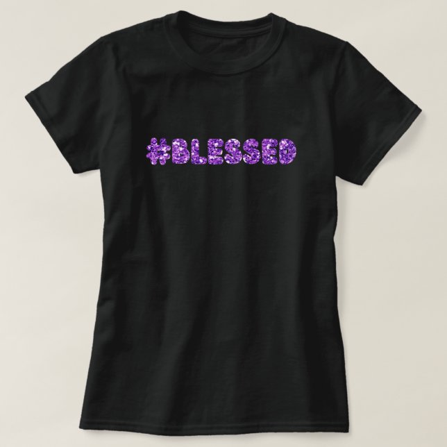 Camiseta #Blessed Purpurina (Diseño del anverso)