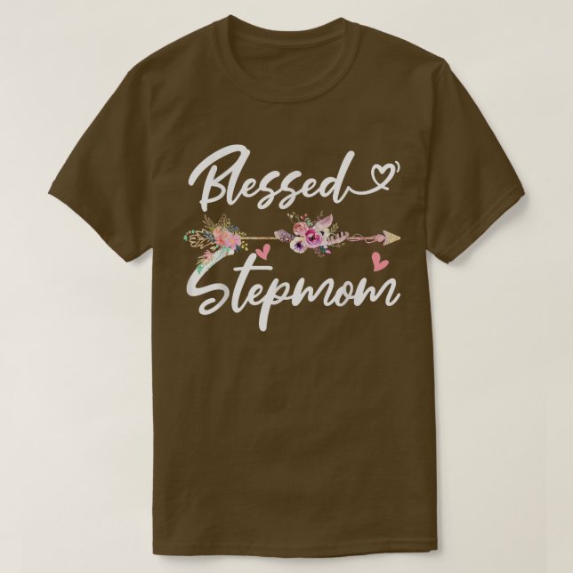 Camiseta Blessed Stepmom  Funny Greatful Flower Family Gran (Diseño del anverso)