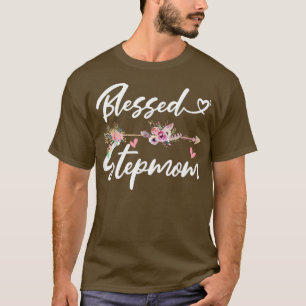 Camiseta Blessed Stepmom  Funny Greatful Flower Family Gran