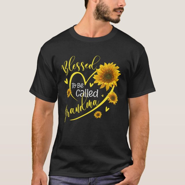 Camiseta Blessed To Be Call Grandma  Sunflowers Grandma Lif (Anverso)