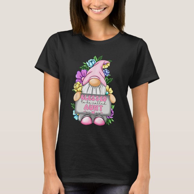 Camiseta Blessed To Be Called Aunt Gnome Cute Girl Mothers  (Anverso)