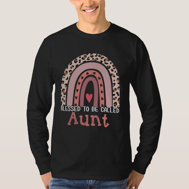 Camiseta Blessed To Be Called Aunt Rainbow Leopard Print Mo (Anverso)