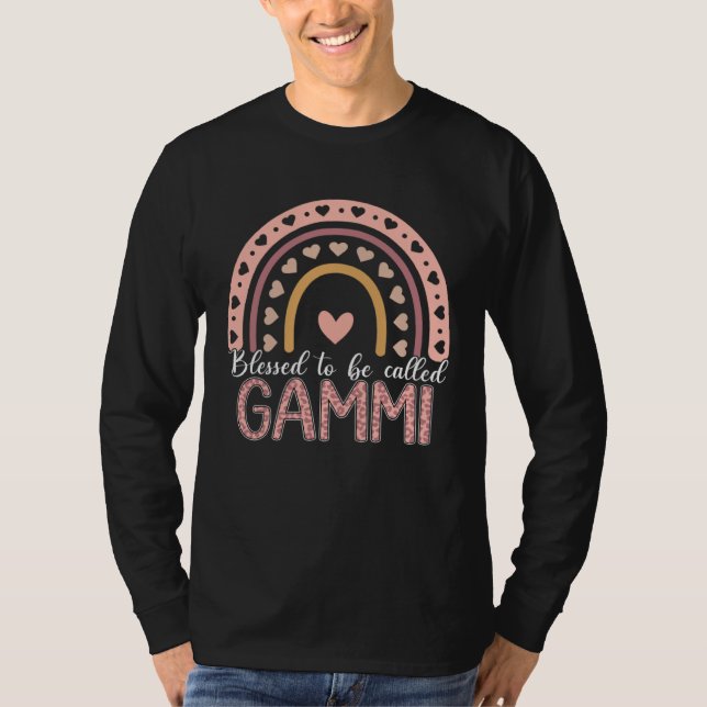 Camiseta Blessed To Be Called Gammi Leopard Rainbow Cute Mo (Anverso)