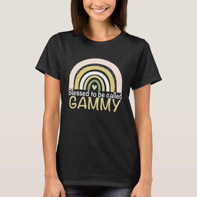 Camiseta Blessed To Be Called Gammy Boho Rainbow Mother s D (Anverso)