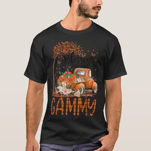 Camiseta Blessed To Be Called Gammy Fall Vibes Thanksgiving (Anverso)