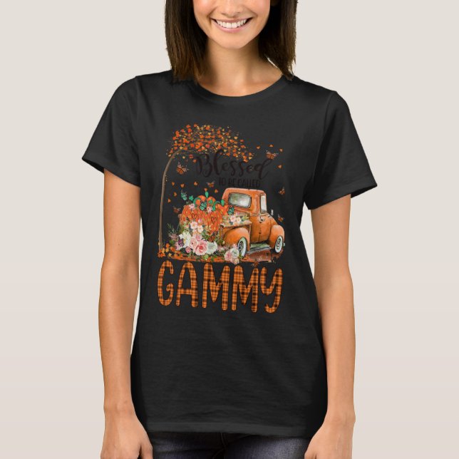 Camiseta Blessed To Be Called Gammy Fall Vibes Thanksgiving (Anverso)