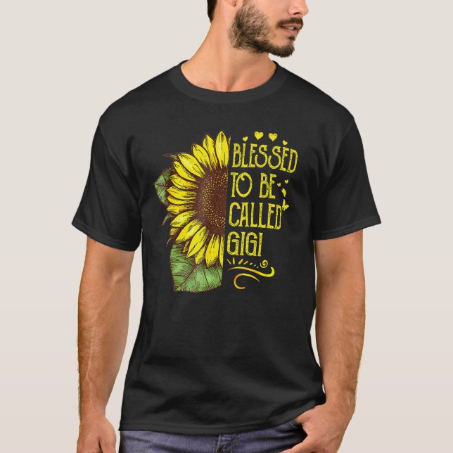 Camiseta Blessed To Be Called Gigi Grandma Sunflower Mother (Anverso)