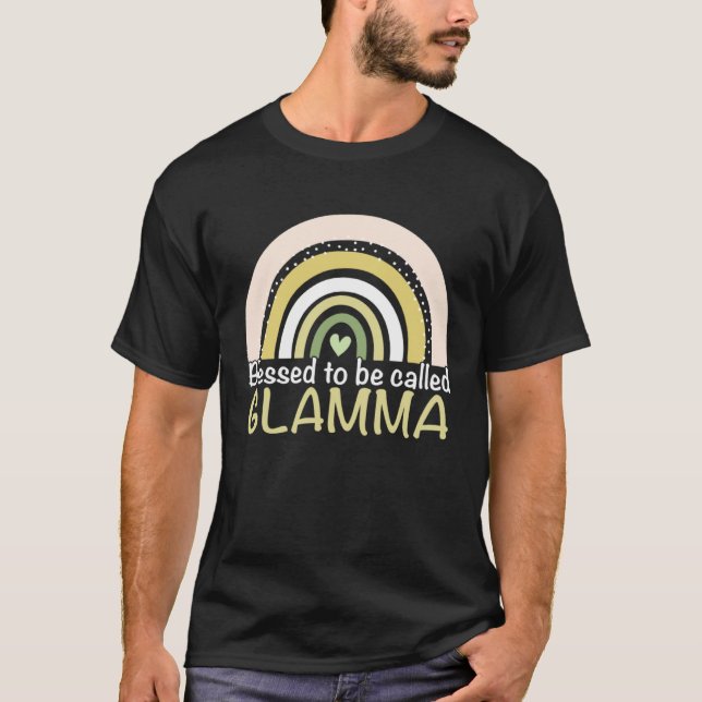 Camiseta Blessed To Be Called Glamma Boho Rainbow Mother s  (Anverso)