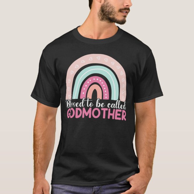 Camiseta Blessed To Be Called Godmother Rainbow Blessed Mom (Anverso)