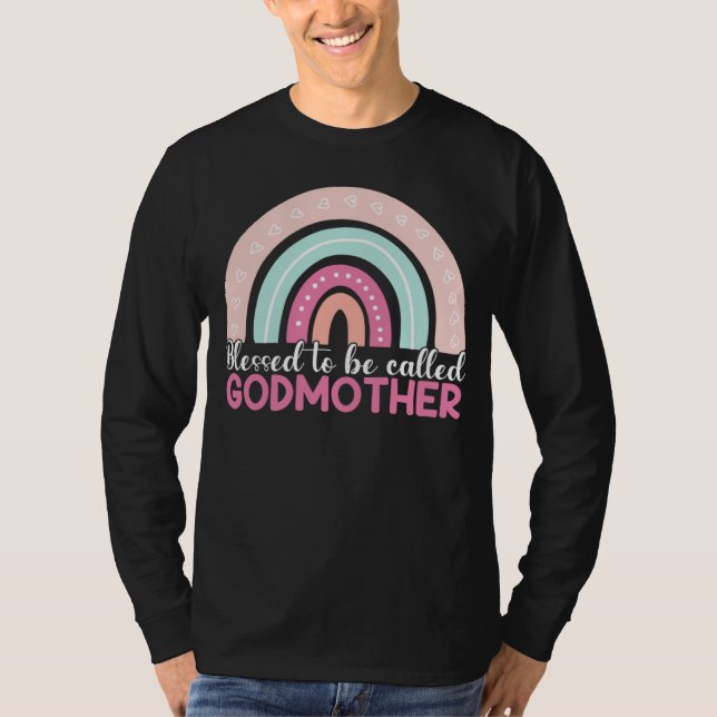 Camiseta Blessed To Be Called Godmother Rainbow Blessed Mom (Anverso)
