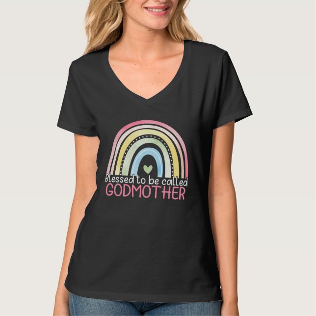 Camiseta Blessed To Be Called Godmother Rainbow Happy Mothe (Anverso)