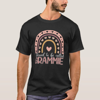 Camiseta Blessed To Be Called Grammie Leopard Rainbow Mom G