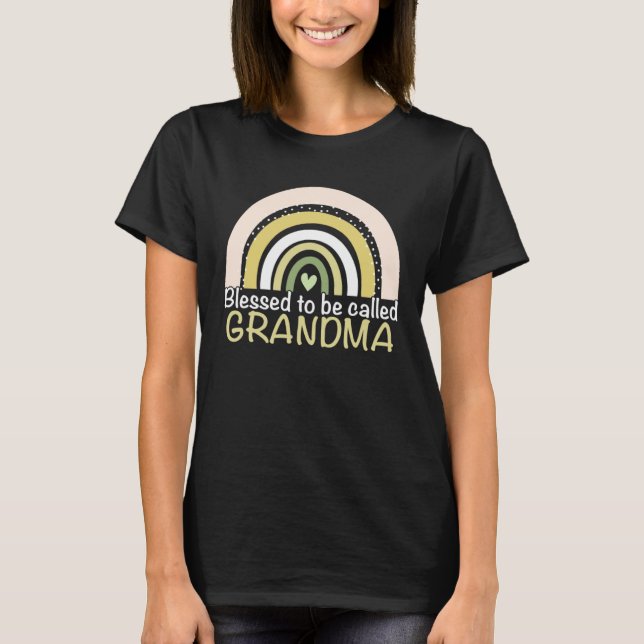 Camiseta Blessed To Be Called Grandma Boho Rainbow Cute Mot (Anverso)