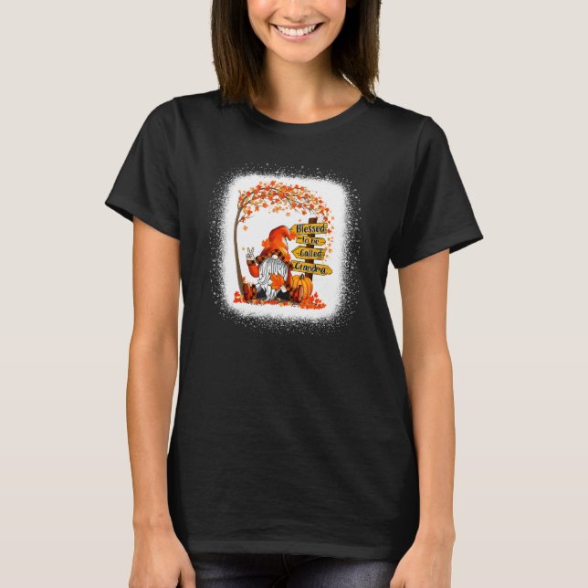 Camiseta Blessed To Be Called Grandma Gnome Fall Autumn Tha (Anverso)