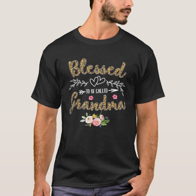 Camiseta Blessed To Be Called Grandma  Pretty Leopard Print (Anverso)