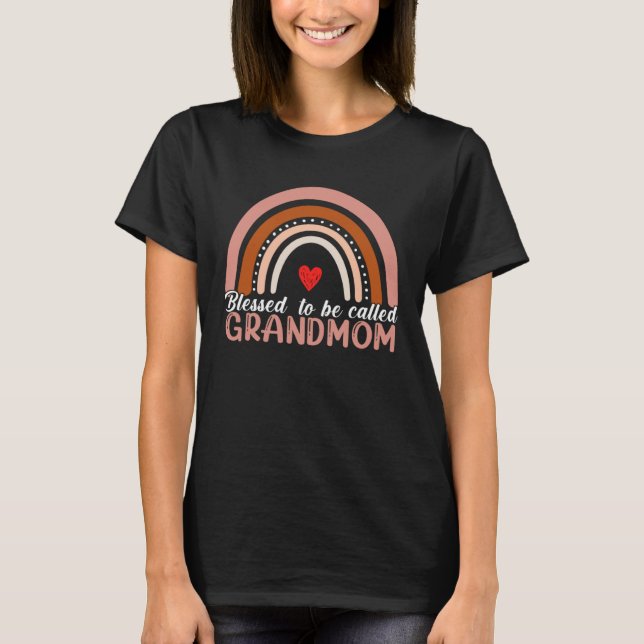 Camiseta Blessed To Be Called Grandmom Rainbow Women Mother (Anverso)