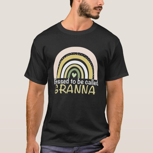 Camiseta Blessed To Be Called Granna Boho Rainbow Mother s  (Anverso)