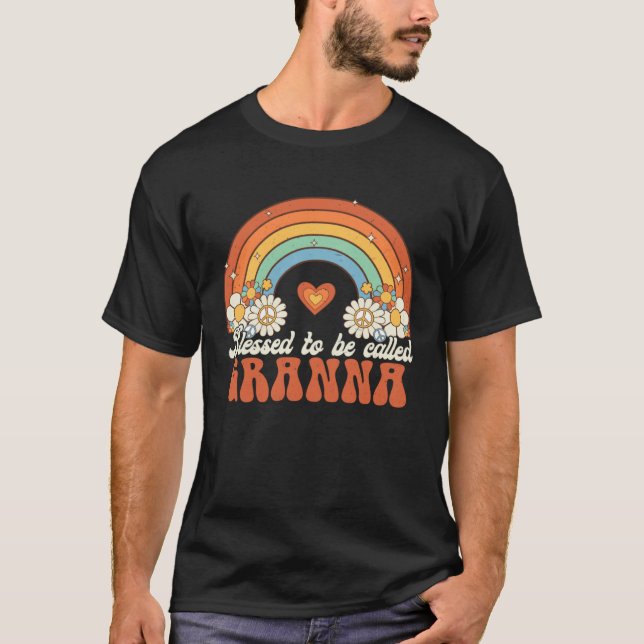 Camiseta Blessed To Be Called Granna Groovy Rainbow Mothers (Anverso)