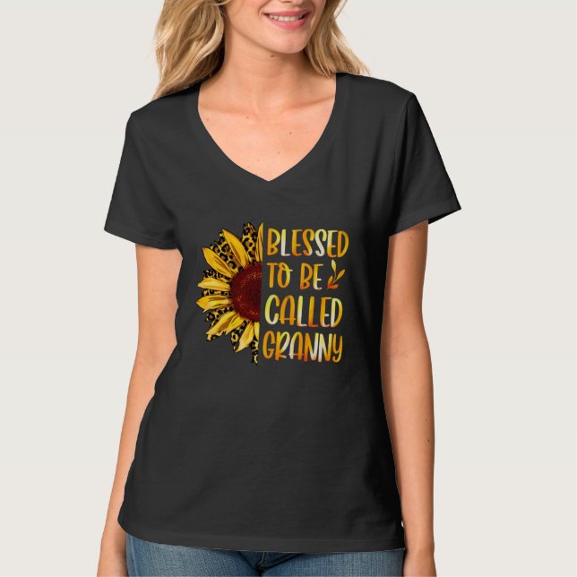Camiseta Blessed To Be Called Granny Cute Sunflower Mothers (Anverso)