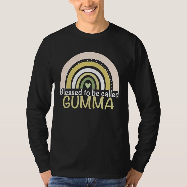 Camiseta Blessed To Be Called Gumma Boho Rainbow Mother s D (Anverso)