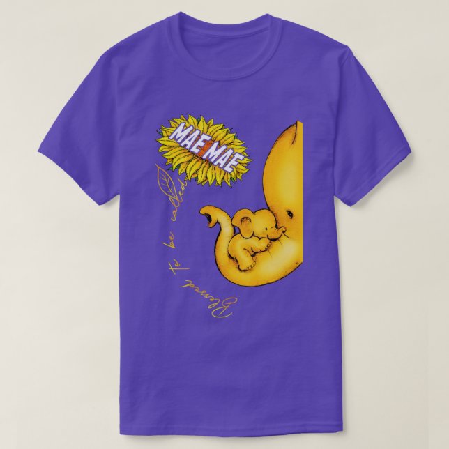 Camiseta Blessed To Be Called Mae Mae Sunflower Elephant Mo (Diseño del anverso)
