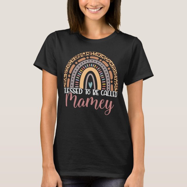 Camiseta Blessed To Be Called Mamey Rainbow Leopard Mamey W (Anverso)