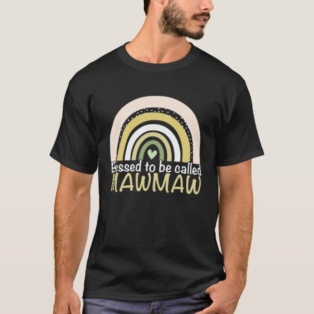 Camiseta Blessed To Be Called Mawmaw Boho Rainbow Mother s  (Anverso)